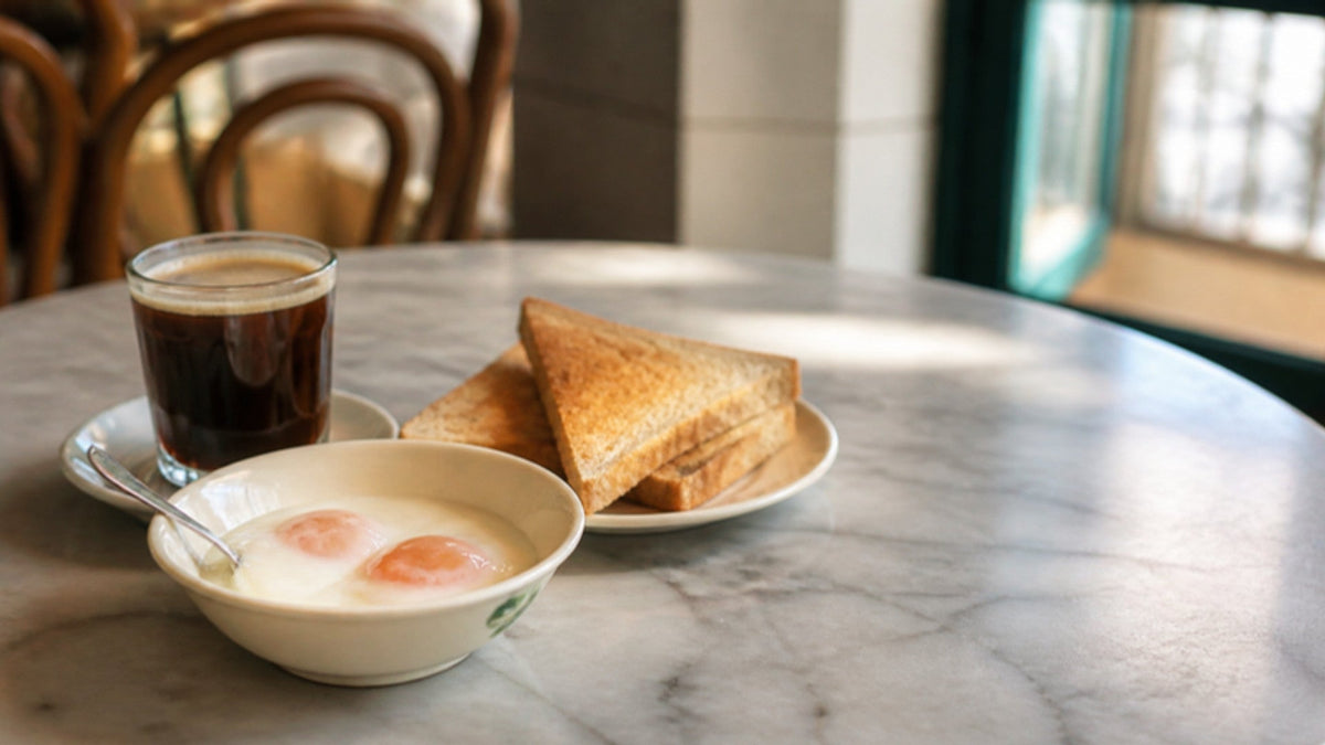Half-boiled eggs and wholemeal toast, a simple high protein breakfast